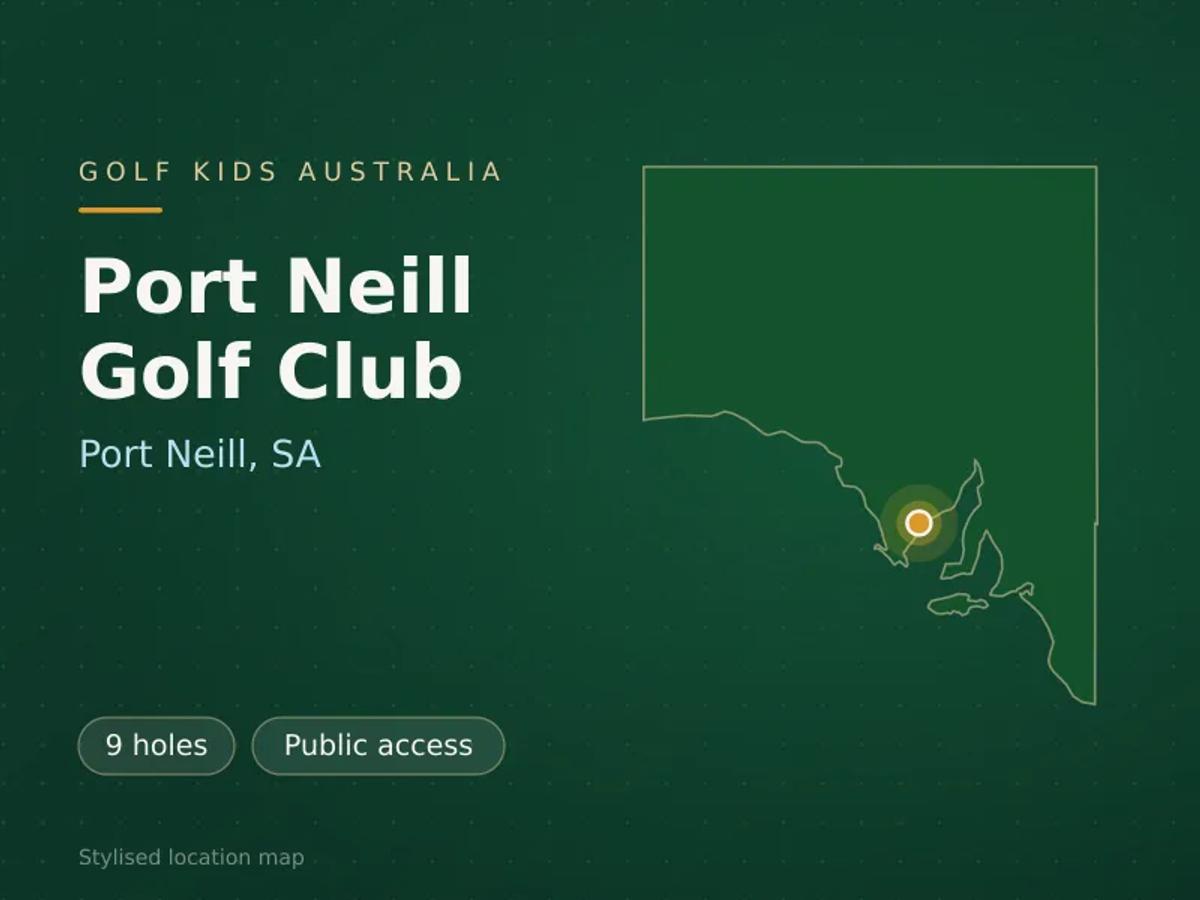 Stylised map showing the location of Port Neill Golf Club in Port Neill, SA - not a photograph of the course