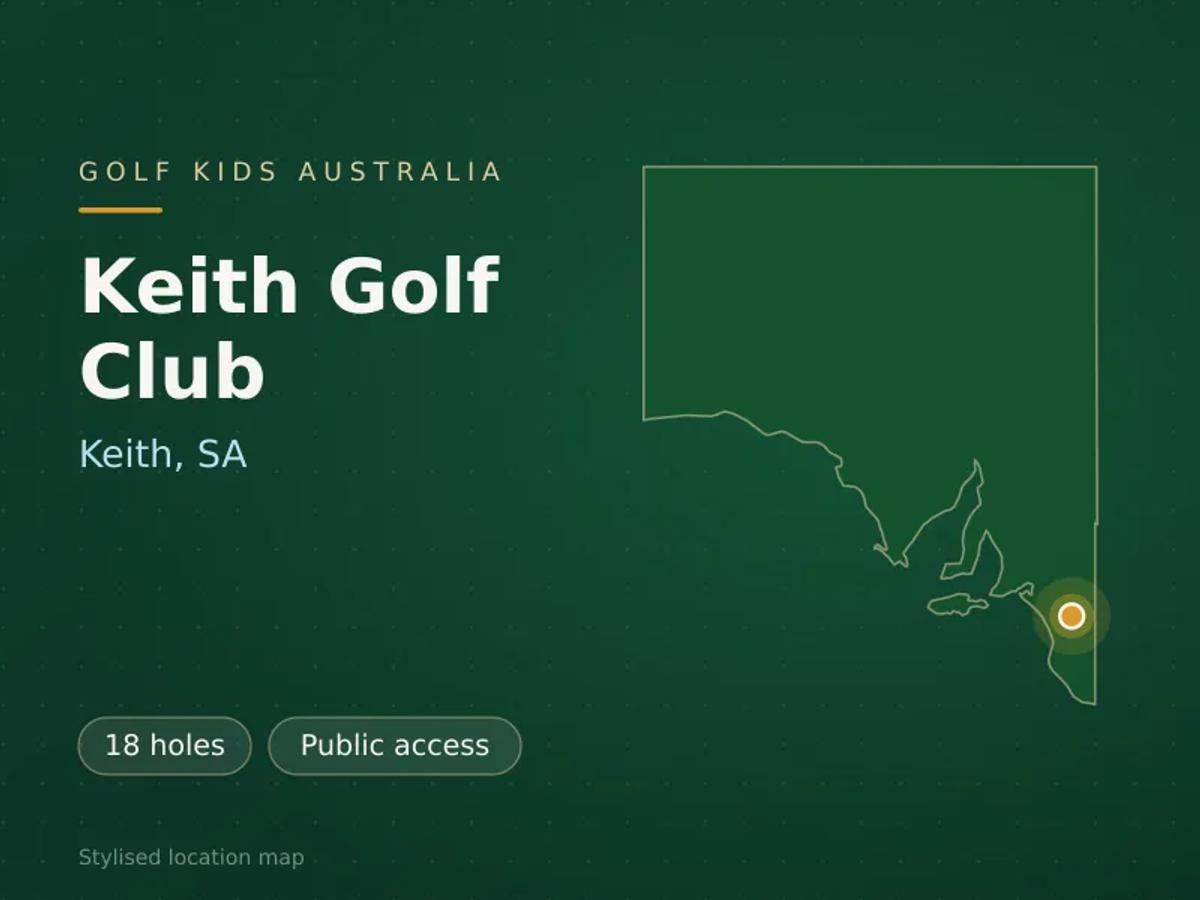 Stylised map showing the location of Keith Golf Club in Keith, SA - not a photograph of the course