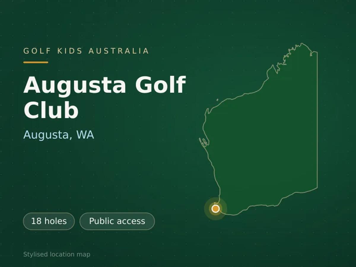 Stylised map showing the location of Augusta Golf Club in Augusta, WA - not a photograph of the course