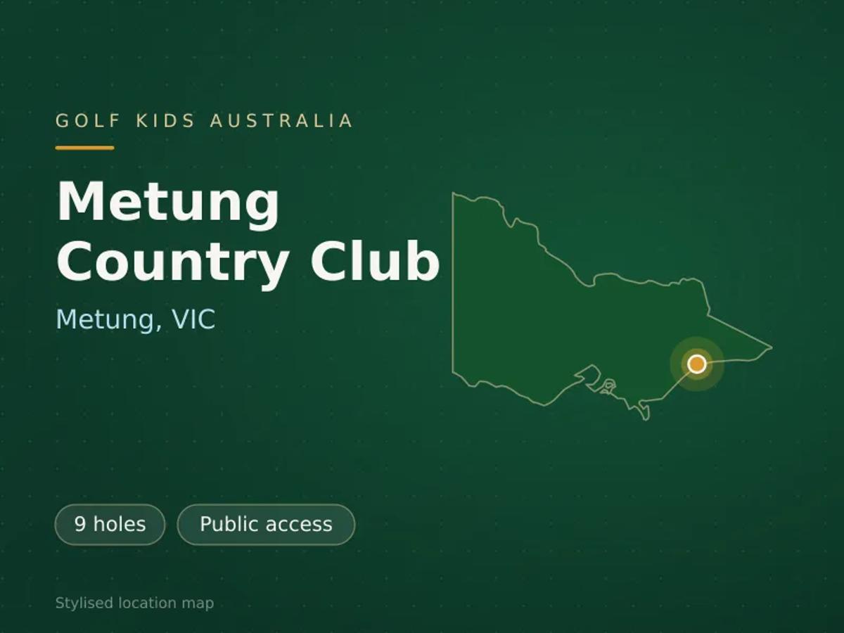 Stylised map showing the location of Metung Country Club in Metung, VIC - not a photograph of the course