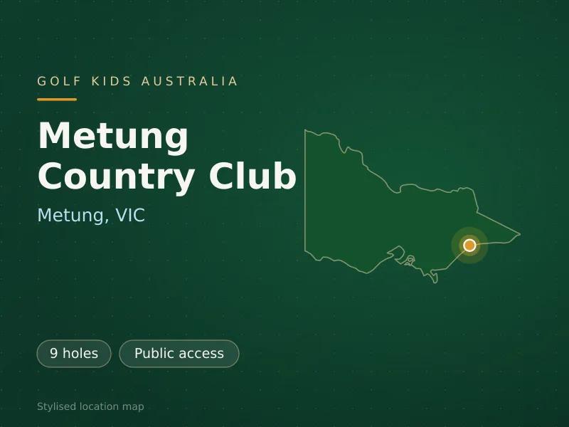 Stylised map showing the location of Metung Country Club in Metung, VIC - not a photograph of the course
