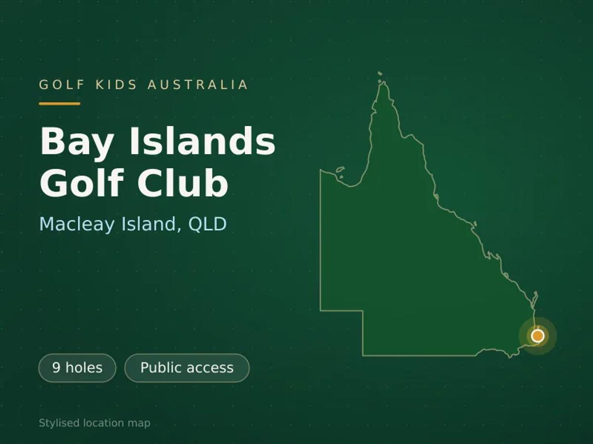Stylised map showing the location of Bay Islands Golf Club in Macleay Island, QLD - not a photograph of the course
