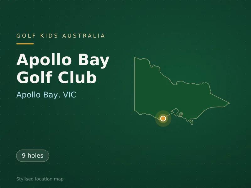Stylised map showing the location of Apollo Bay Golf Club in Apollo Bay, VIC - not a photograph of the course