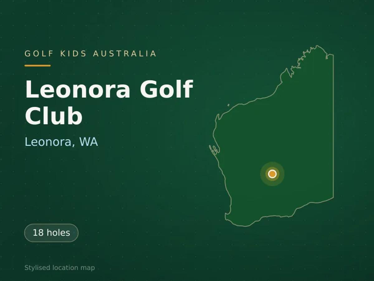 Stylised map showing the location of Leonora Golf Club in Leonora, WA - not a photograph of the course