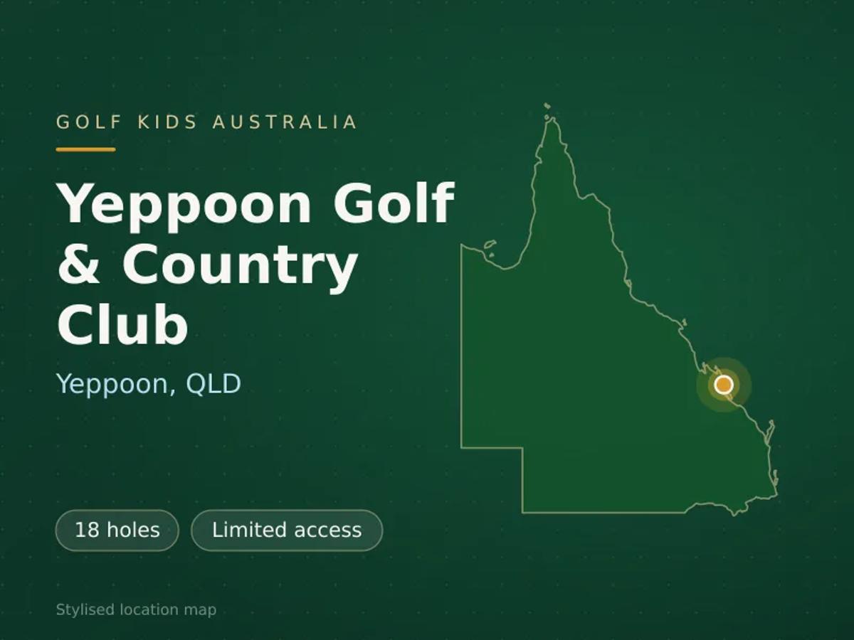 Stylised map showing the location of Yeppoon Golf & Country Club in Yeppoon, QLD - not a photograph of the course