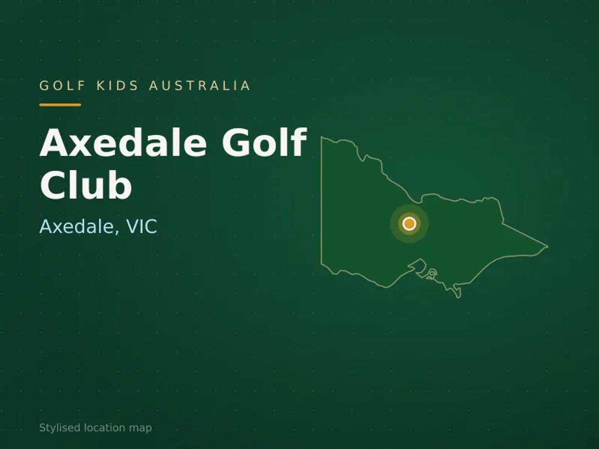 Stylised map showing the location of Axedale Golf Club in Axedale, VIC - not a photograph of the course
