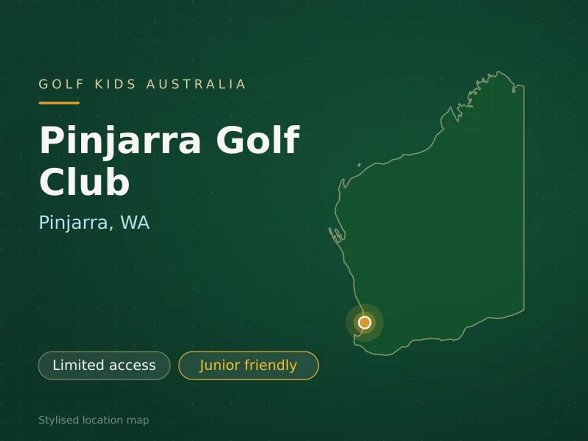 Stylised map showing the location of Pinjarra Golf Club in Pinjarra, WA - not a photograph of the course