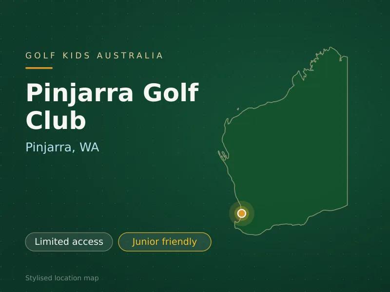 Stylised map showing the location of Pinjarra Golf Club in Pinjarra, WA - not a photograph of the course