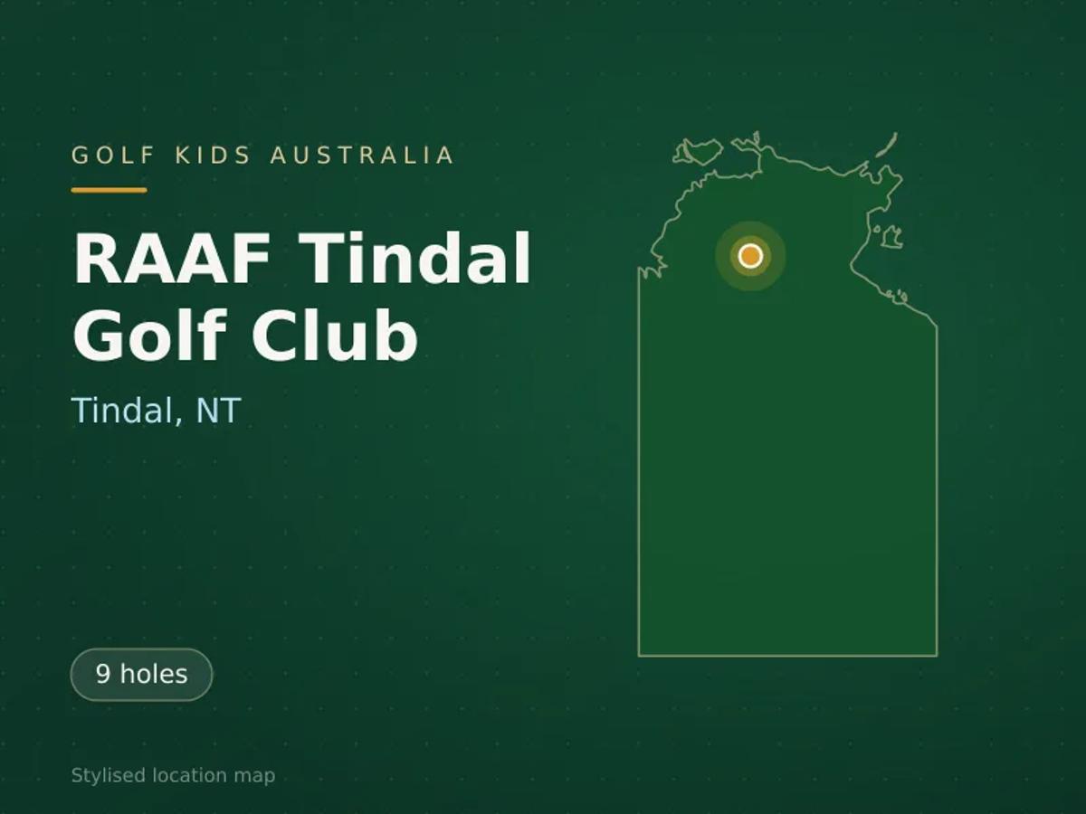 Stylised map showing the location of RAAF Tindal Golf Club in Tindal, NT - not a photograph of the course