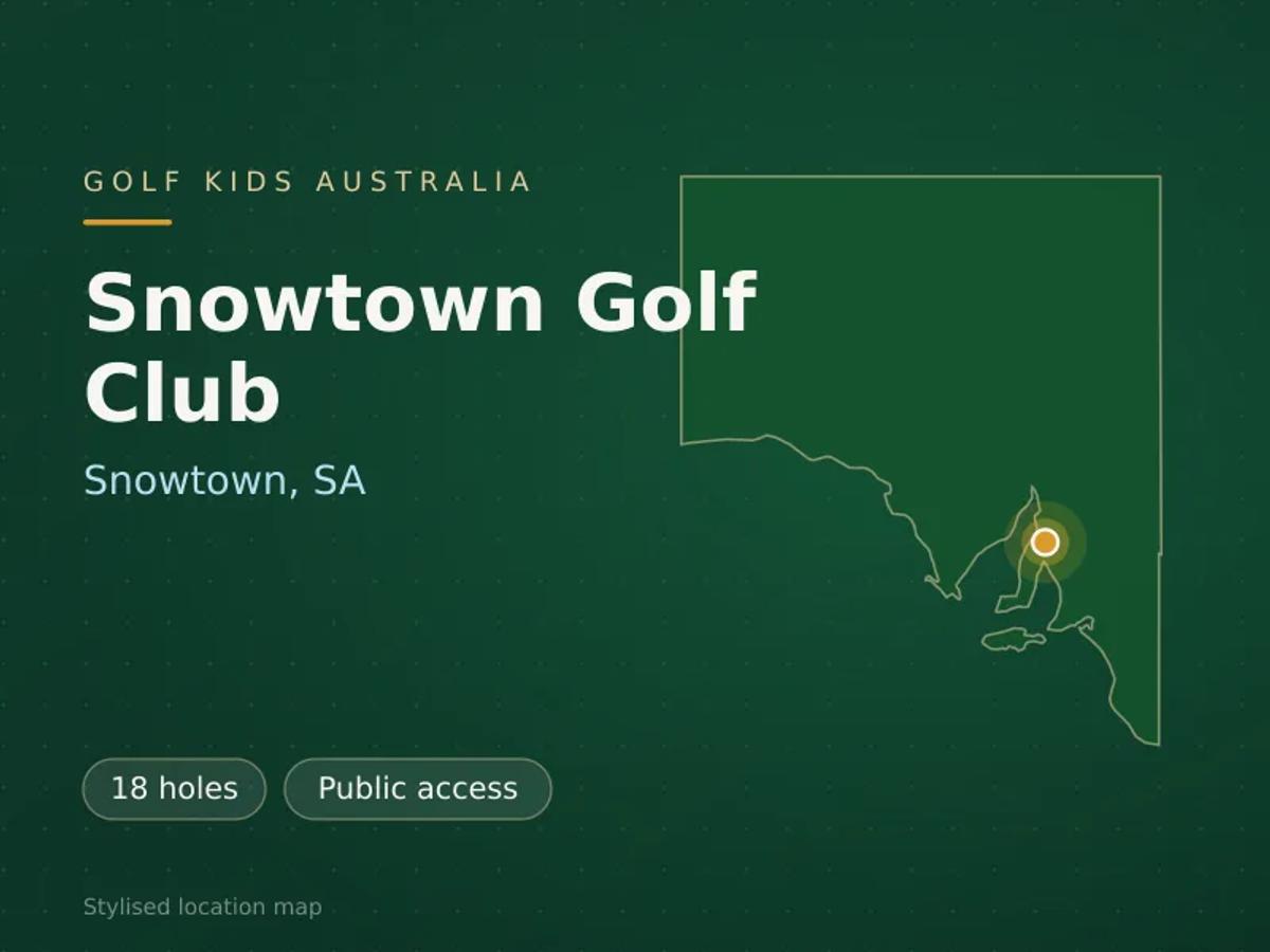 Stylised map showing the location of Snowtown Golf Club in Snowtown, SA - not a photograph of the course
