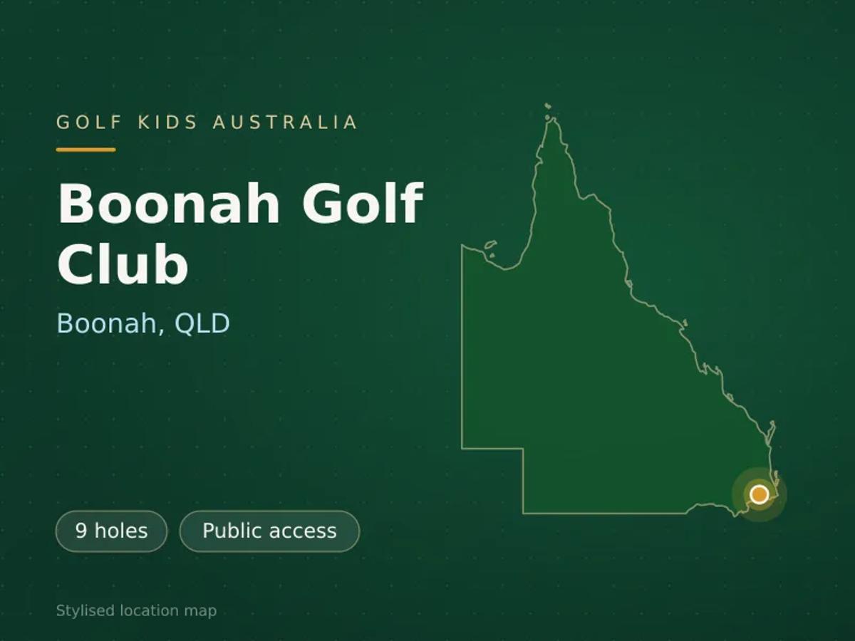 Stylised map showing the location of Boonah Golf Club in Boonah, QLD - not a photograph of the course