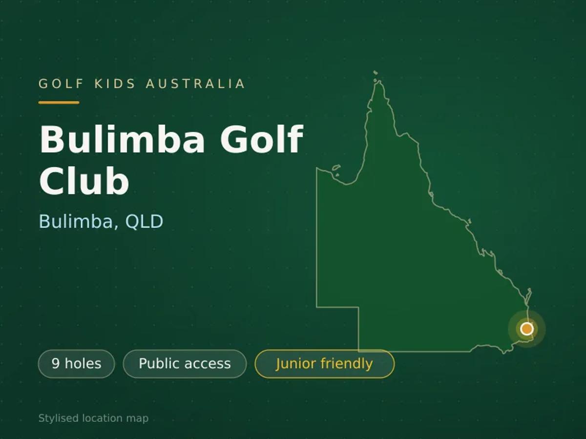 Stylised map showing the location of Bulimba Golf Club in Bulimba, QLD - not a photograph of the course