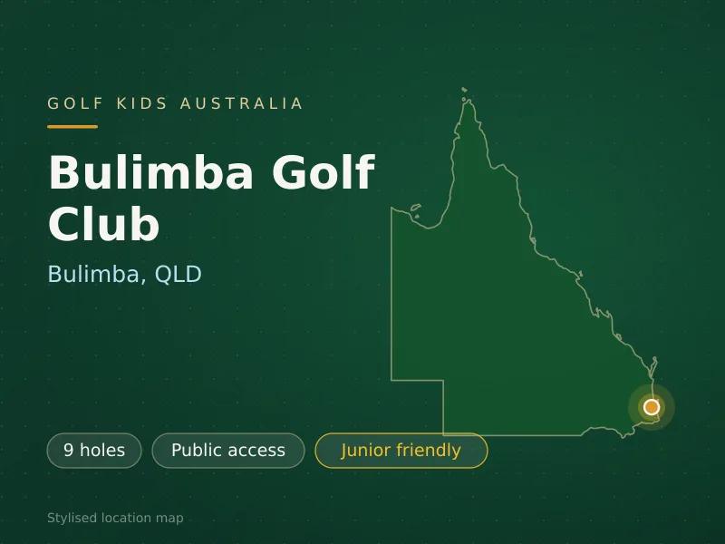 Stylised map showing the location of Bulimba Golf Club in Bulimba, QLD - not a photograph of the course