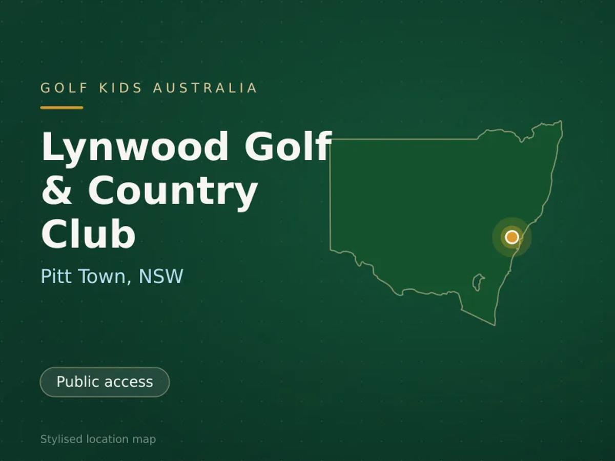 Stylised map showing the location of Lynwood Golf & Country Club in Pitt Town, NSW - not a photograph of the course