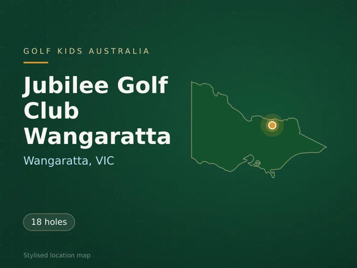 Stylised map showing the location of Jubilee Golf Club Wangaratta in Wangaratta, VIC - not a photograph of the course