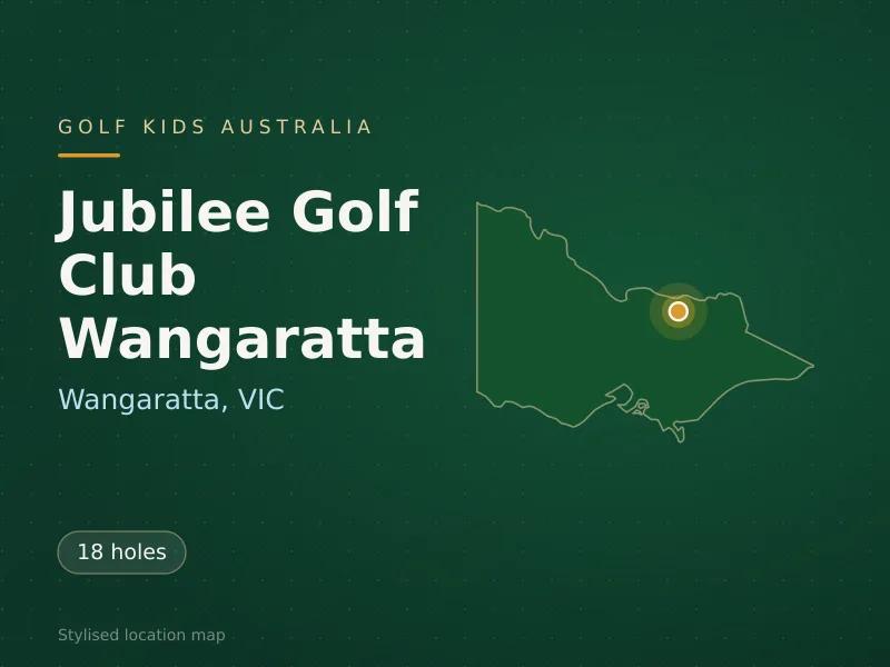 Stylised map showing the location of Jubilee Golf Club Wangaratta in Wangaratta, VIC - not a photograph of the course
