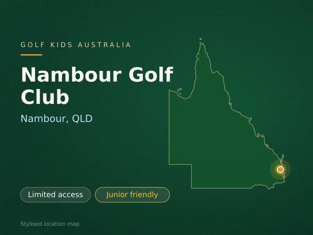 Stylised map showing the location of Nambour Golf Club in Nambour, QLD - not a photograph of the course