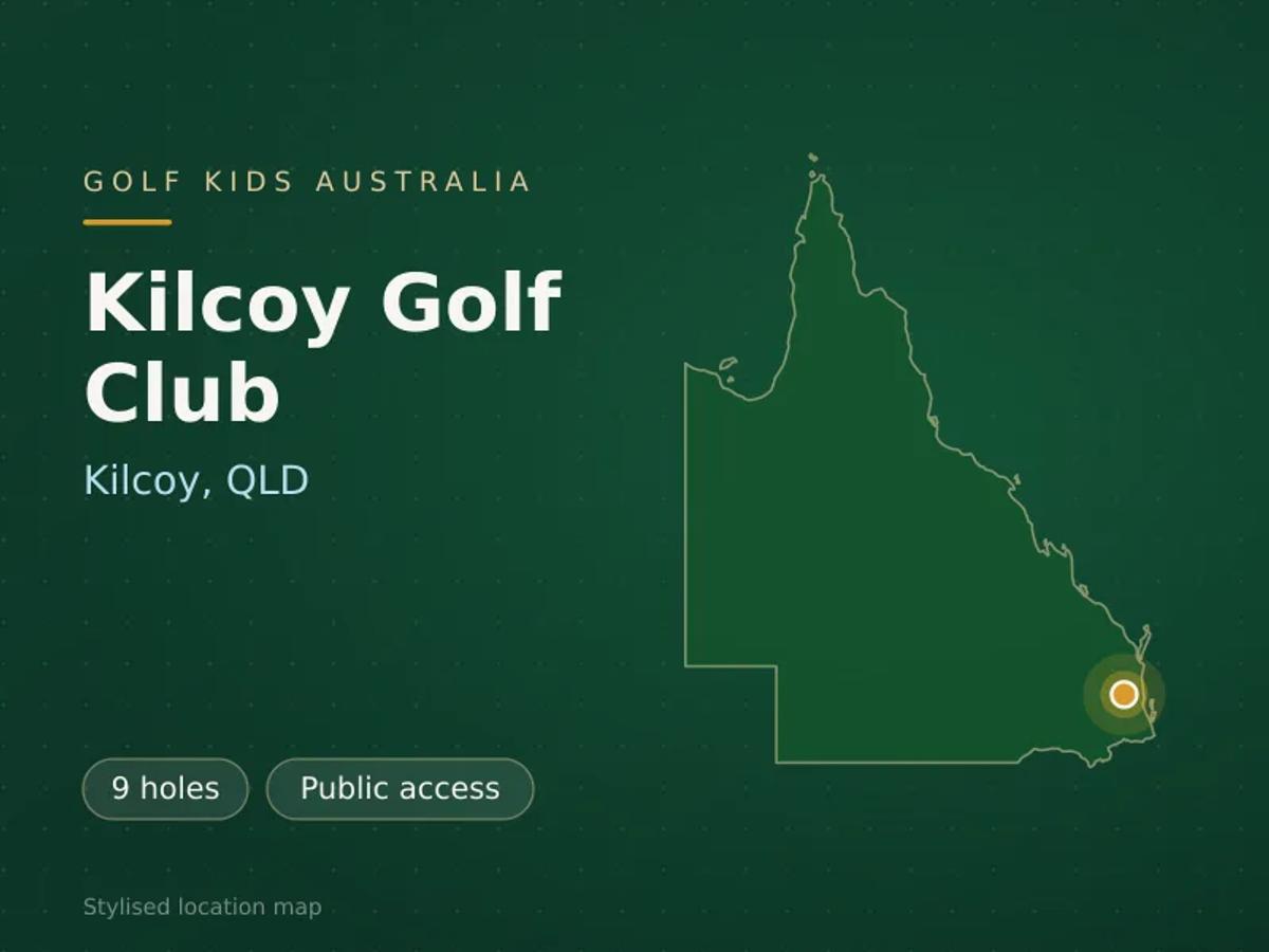 Stylised map showing the location of Kilcoy Golf Club in Kilcoy, QLD - not a photograph of the course