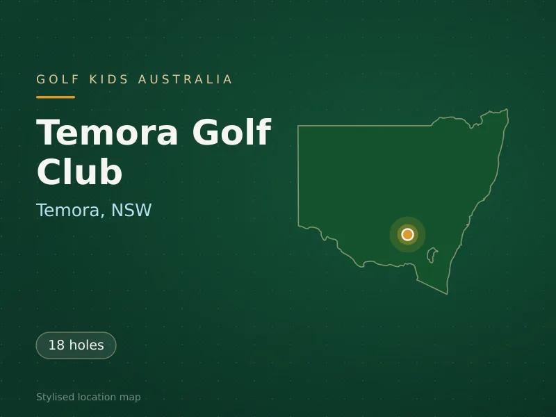 Stylised map showing the location of Temora Golf Club in Temora, NSW - not a photograph of the course
