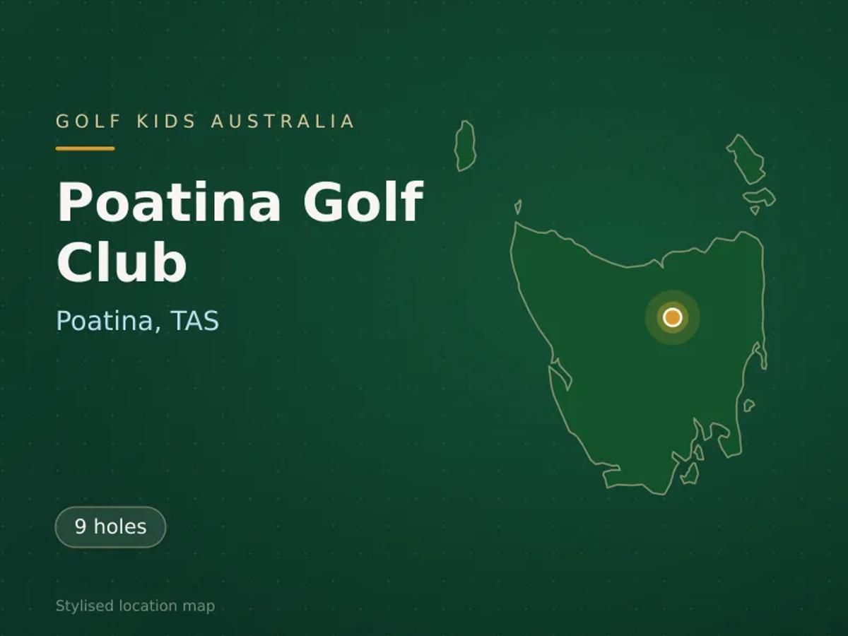 Stylised map showing the location of Poatina Golf Club in Poatina, TAS - not a photograph of the course