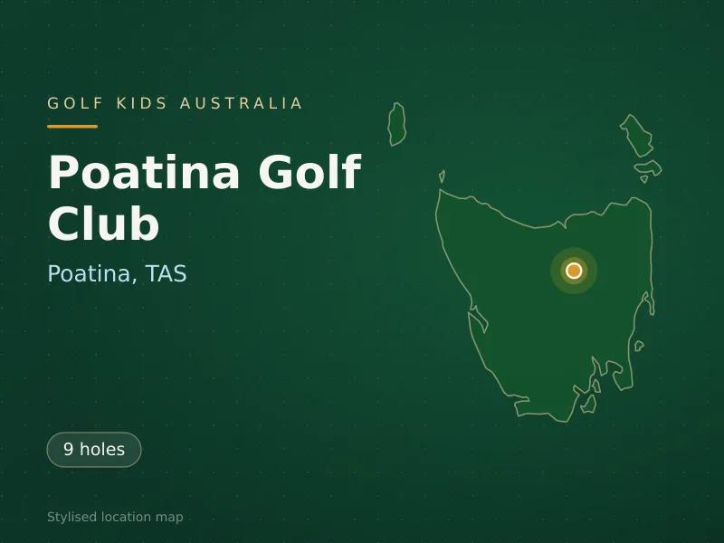 Stylised map showing the location of Poatina Golf Club in Poatina, TAS - not a photograph of the course