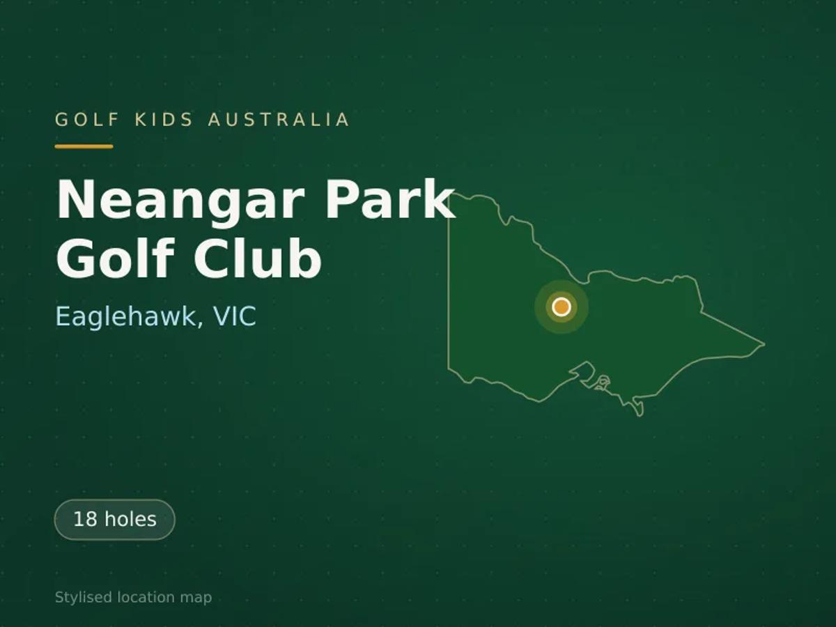 Stylised map showing the location of Neangar Park Golf Club in Eaglehawk, VIC - not a photograph of the course