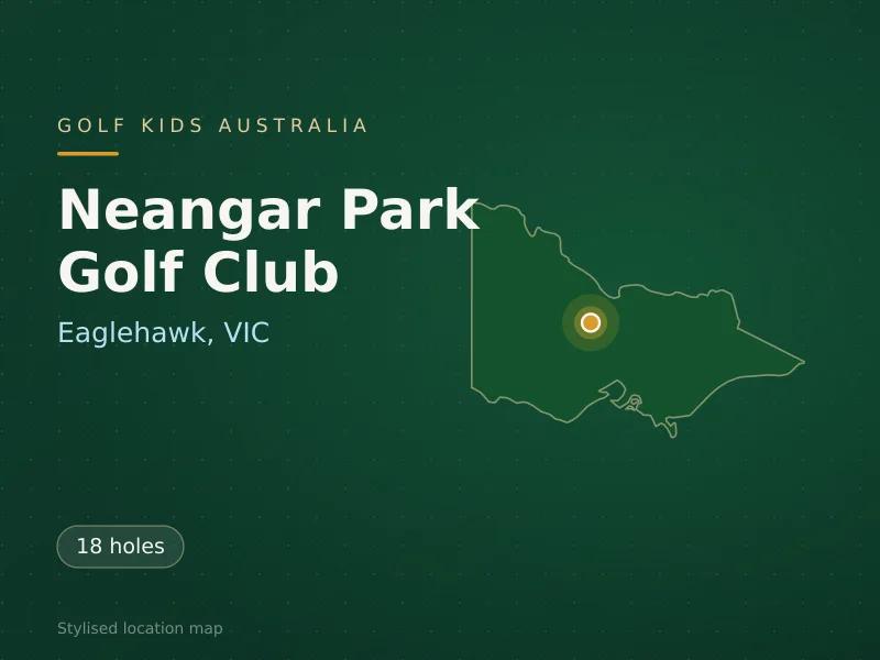 Stylised map showing the location of Neangar Park Golf Club in Eaglehawk, VIC - not a photograph of the course