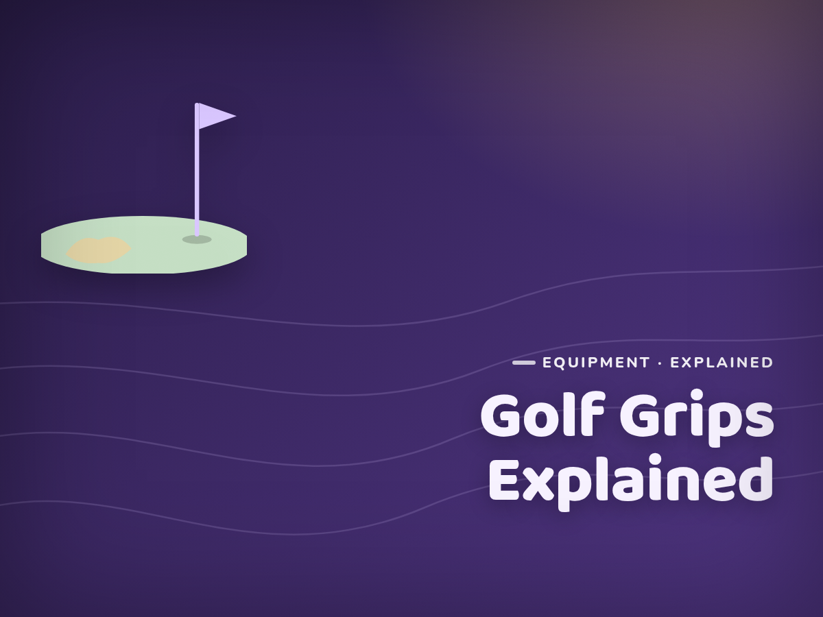 Branded cover illustration for the article "Golf Grips Explained: Size, Material and When to Replace Them"