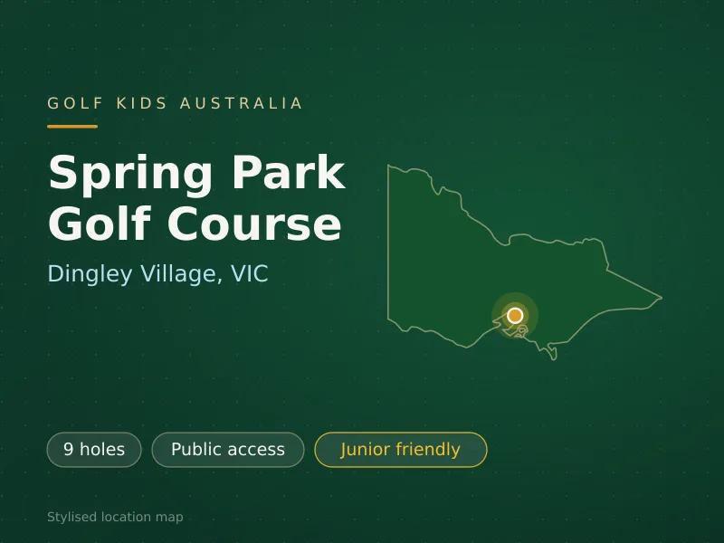 Stylised map showing the location of Spring Park Golf Course in Dingley Village, VIC - not a photograph of the course
