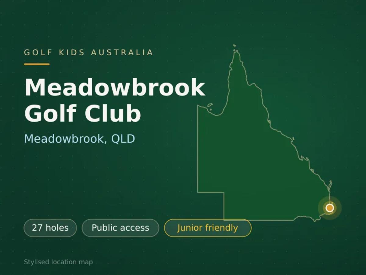 Stylised map showing the location of Meadowbrook Golf Club in Meadowbrook, QLD - not a photograph of the course