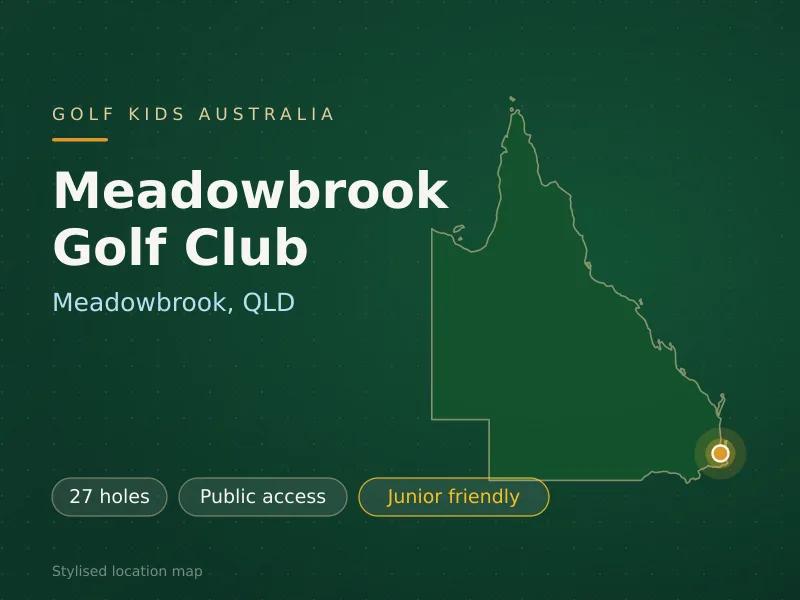 Stylised map showing the location of Meadowbrook Golf Club in Meadowbrook, QLD - not a photograph of the course