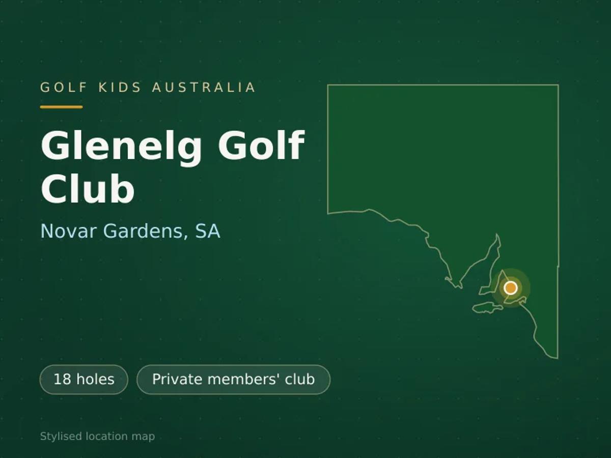 Stylised map showing the location of Glenelg Golf Club in Novar Gardens, SA - not a photograph of the course