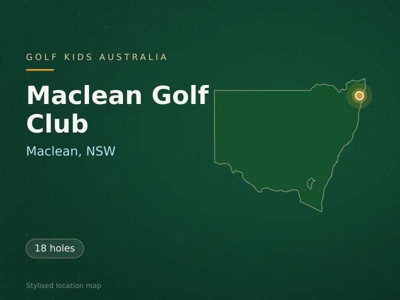 Stylised map showing the location of Maclean Golf Club in Maclean, NSW - not a photograph of the course