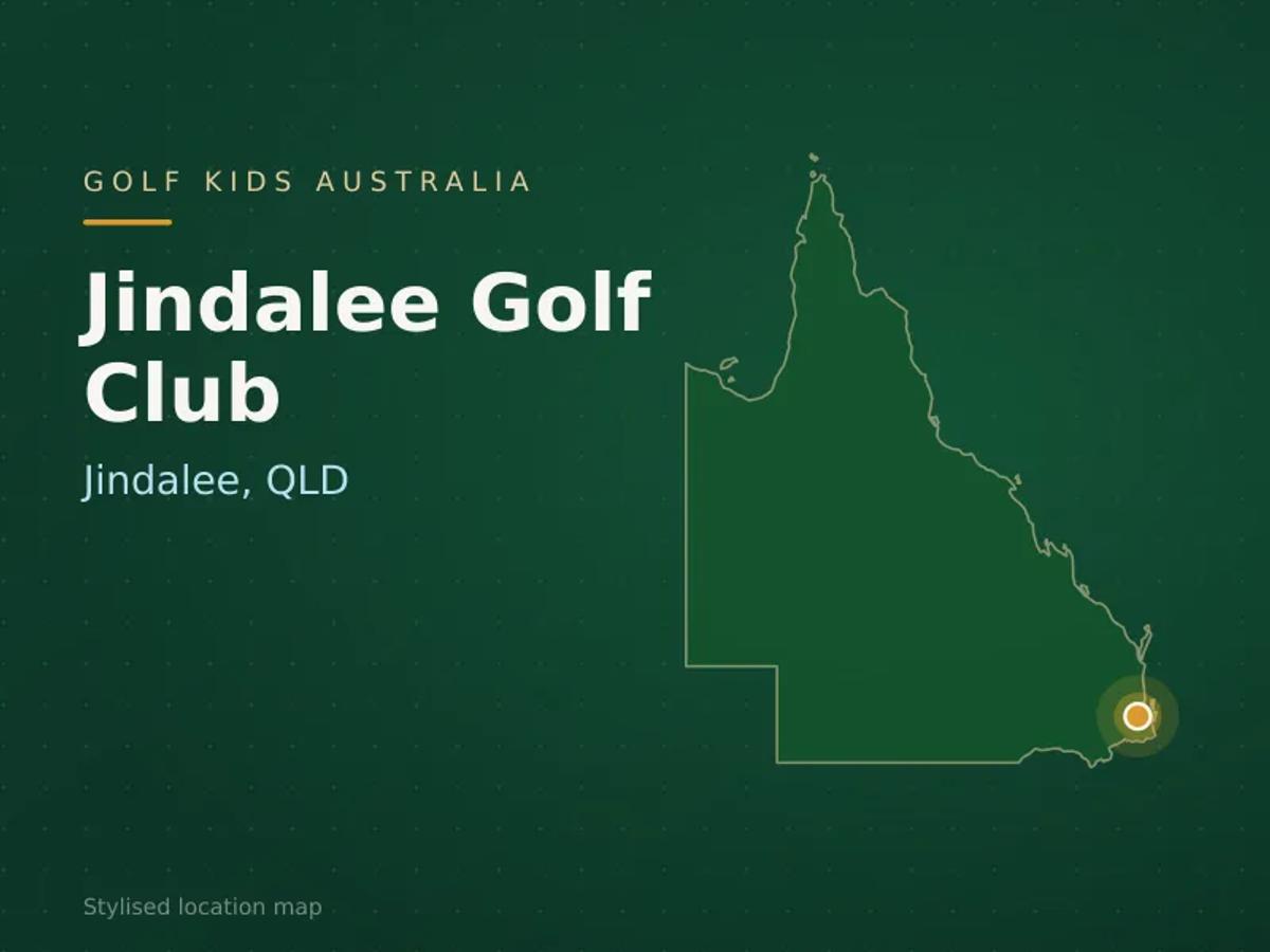 Stylised map showing the location of Jindalee Golf Club in Jindalee, QLD - not a photograph of the course