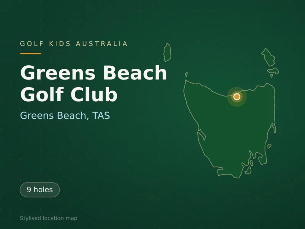 Stylised map showing the location of Greens Beach Golf Club in Greens Beach, TAS - not a photograph of the course