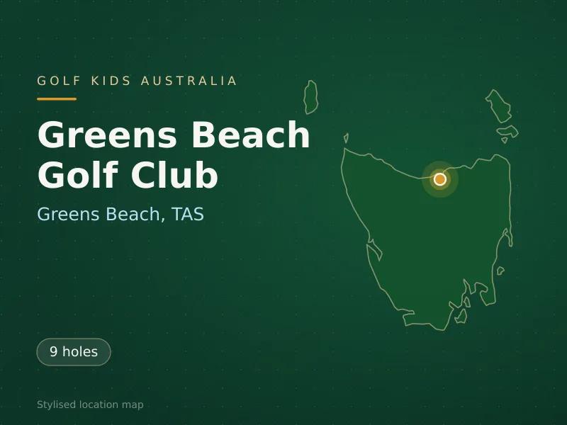 Stylised map showing the location of Greens Beach Golf Club in Greens Beach, TAS - not a photograph of the course