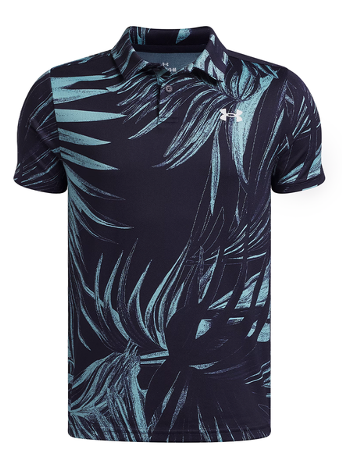 Under Armour Junior Boys Matchplay Printed Polo - Midnight Navy/Blue Haze
