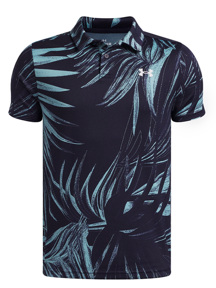Under Armour Junior Boys Matchplay Printed Polo - Midnight Navy/Blue Haze