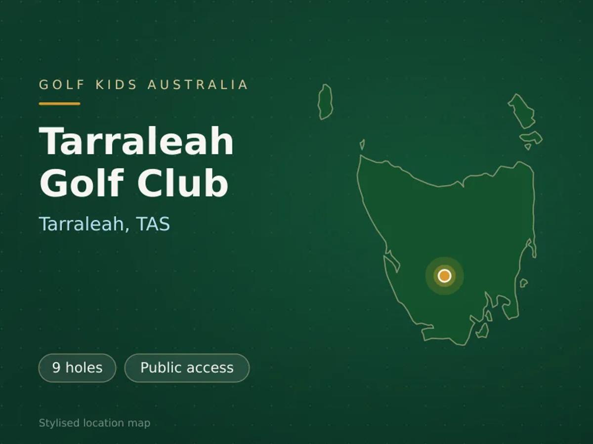 Stylised map showing the location of Tarraleah Golf Club in Tarraleah, TAS - not a photograph of the course
