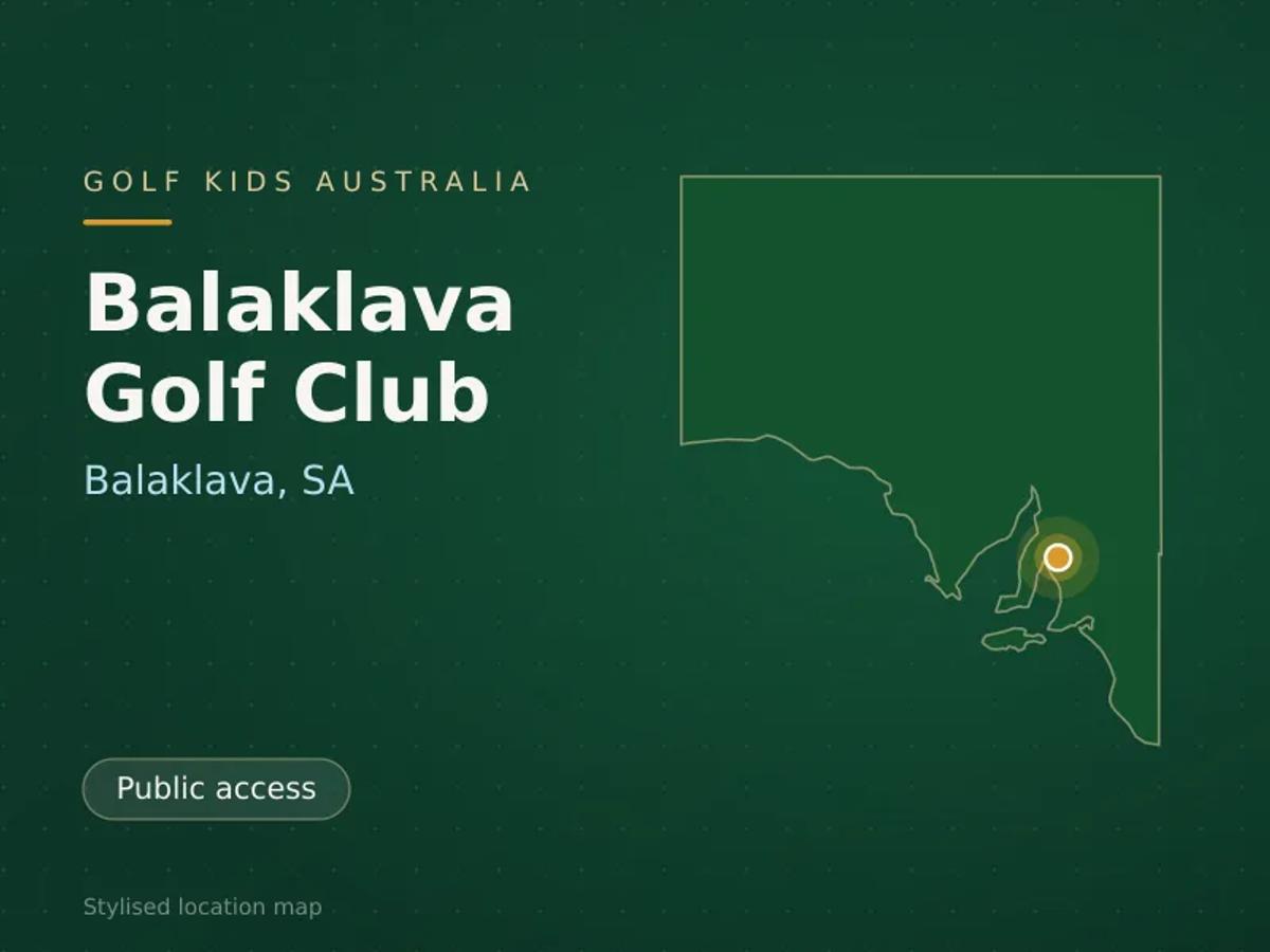 Stylised map showing the location of Balaklava Golf Club in Balaklava, SA - not a photograph of the course