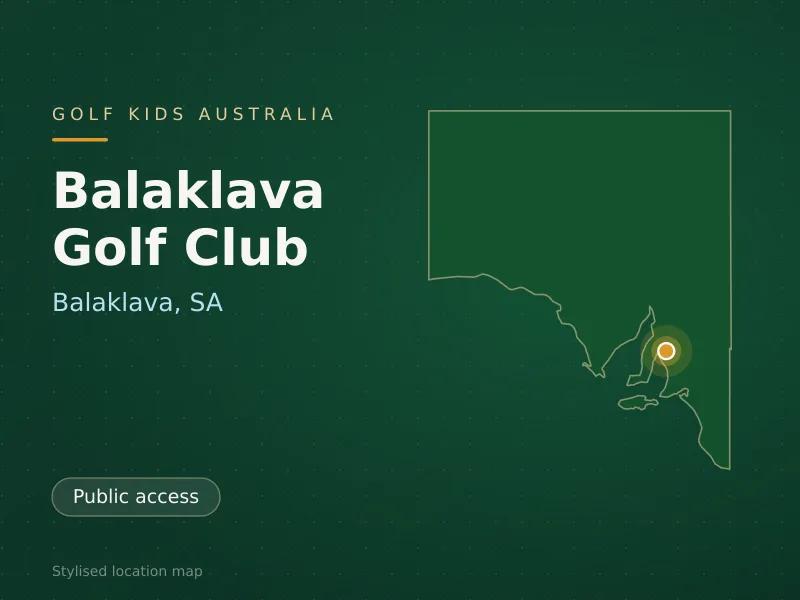 Stylised map showing the location of Balaklava Golf Club in Balaklava, SA - not a photograph of the course