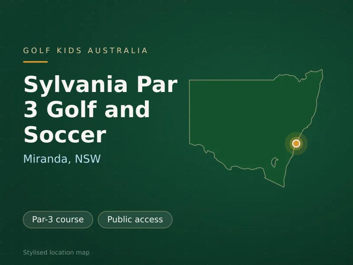 Stylised map showing the location of Sylvania Par 3 Golf and Soccer in Miranda, NSW - not a photograph of the course