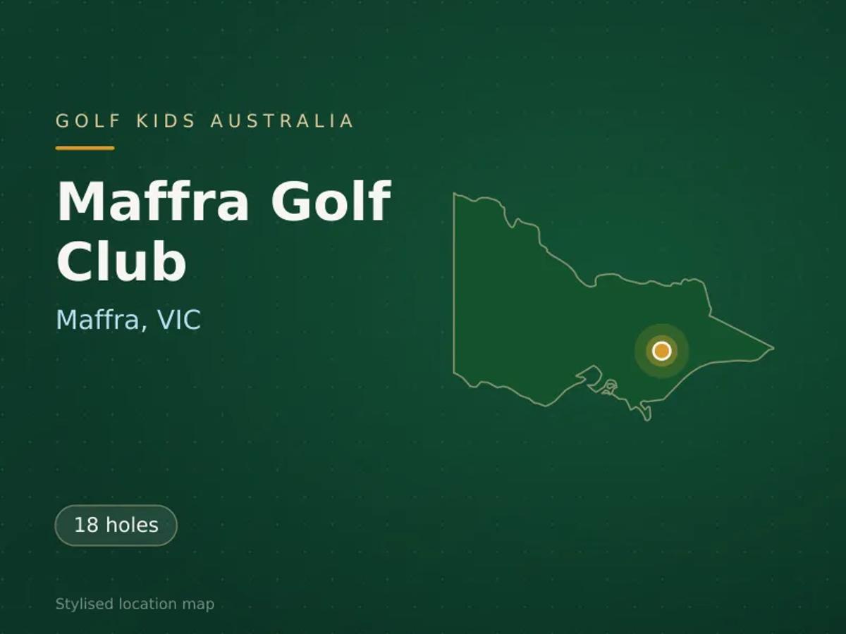 Stylised map showing the location of Maffra Golf Club in Maffra, VIC - not a photograph of the course