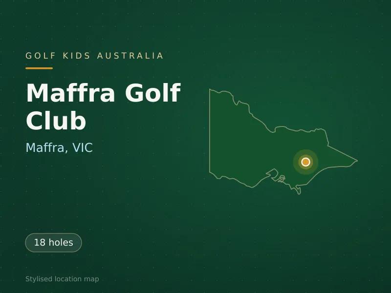 Stylised map showing the location of Maffra Golf Club in Maffra, VIC - not a photograph of the course