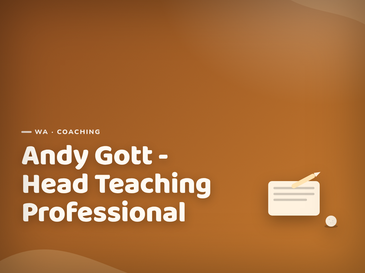 Golf Kids Australia branded tile for Andy Gott - Head Teaching Professional - not a photograph