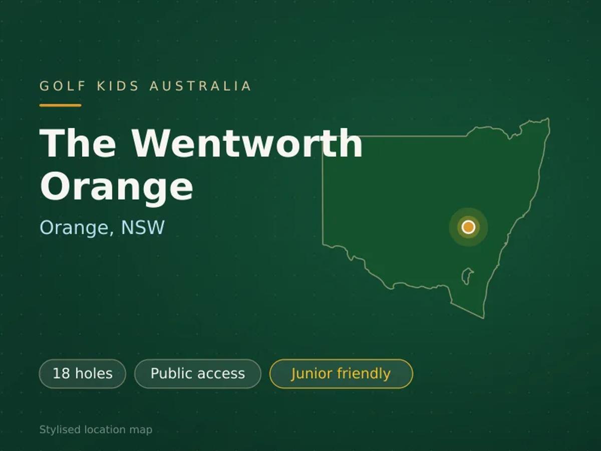 Stylised map showing the location of The Wentworth Orange in Orange, NSW - not a photograph of the course