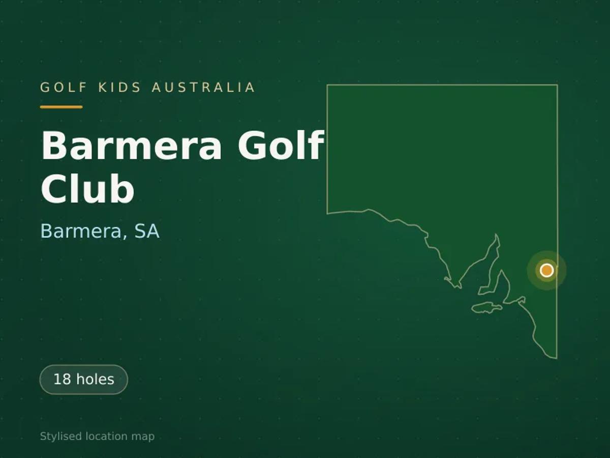 Stylised map showing the location of Barmera Golf Club in Barmera, SA - not a photograph of the course