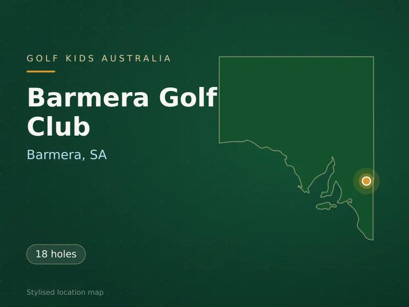 Stylised map showing the location of Barmera Golf Club in Barmera, SA - not a photograph of the course