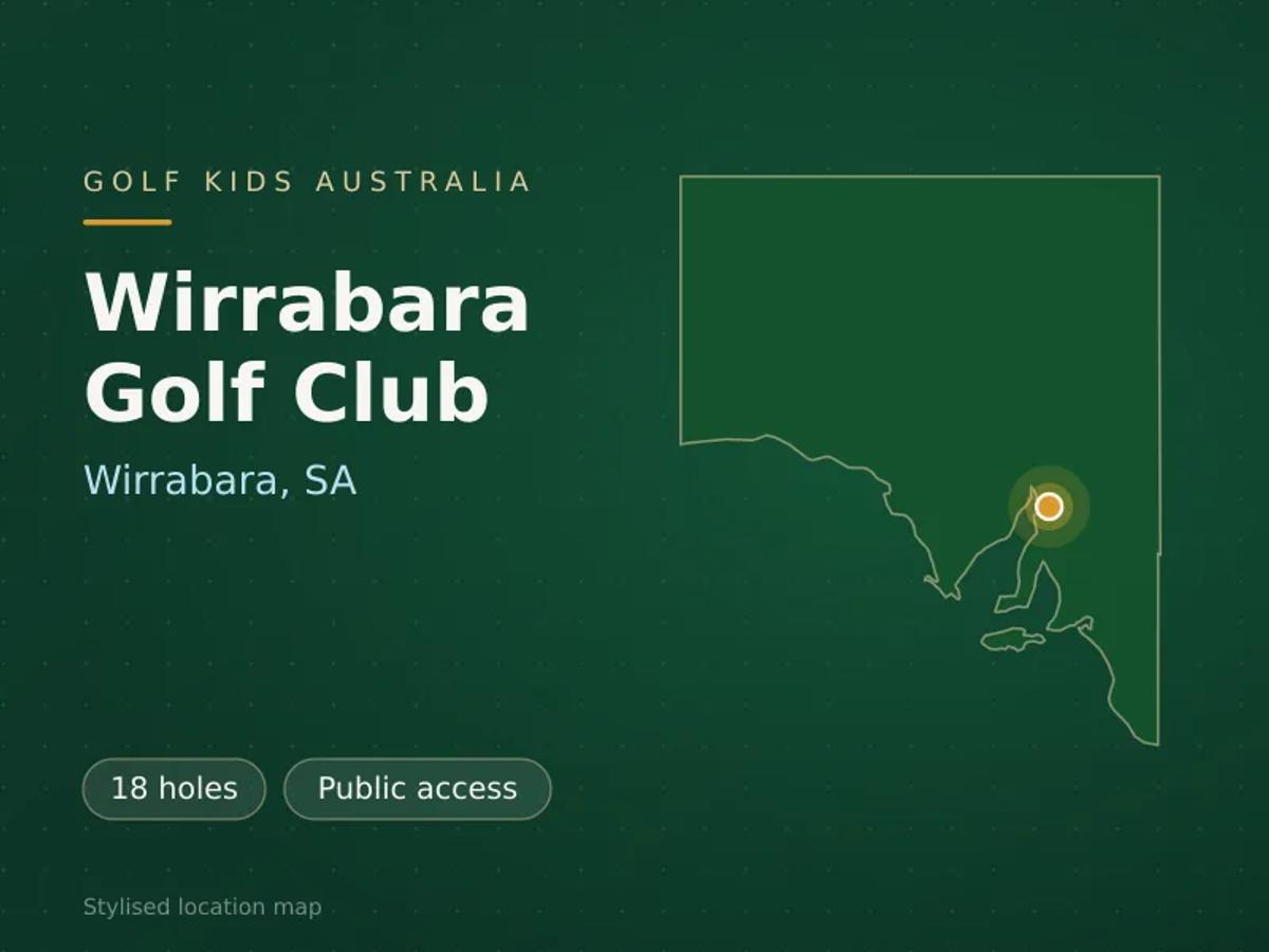 Stylised map showing the location of Wirrabara Golf Club in Wirrabara, SA - not a photograph of the course