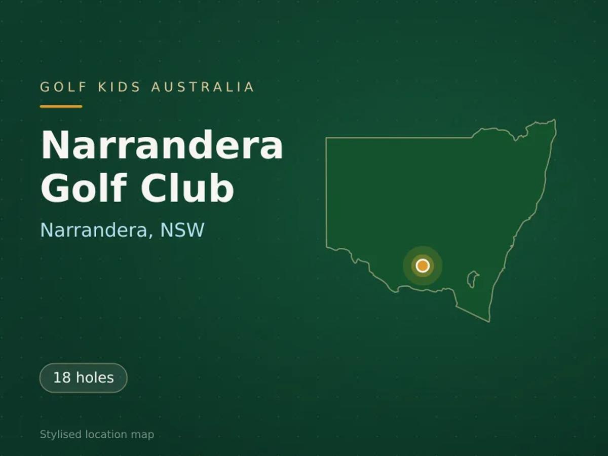 Stylised map showing the location of Narrandera Golf Club in Narrandera, NSW - not a photograph of the course